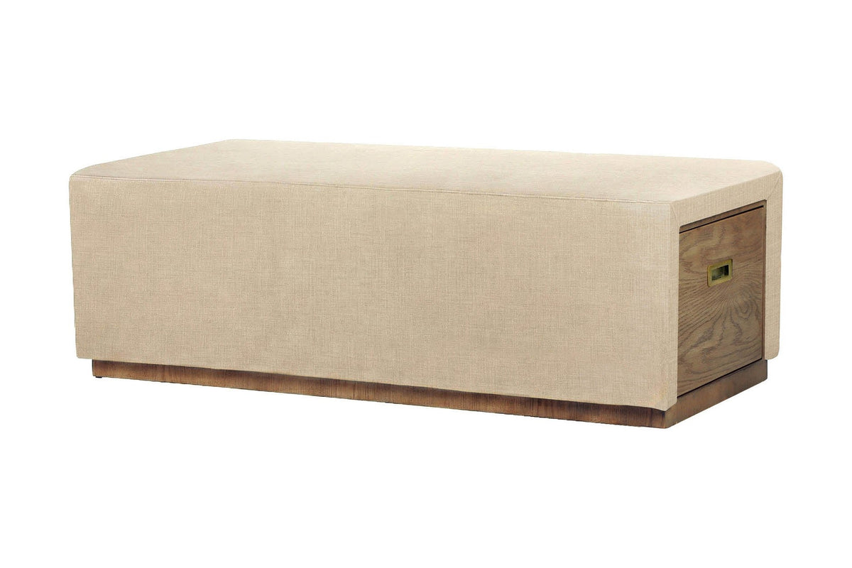 Helena barley chenille ottoman shown without the tray
