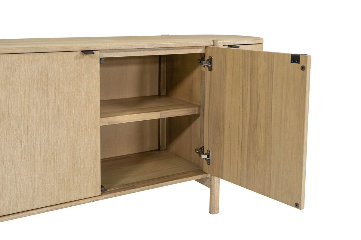 Open centre door of the Ilaria sideboard showing the interior shelf