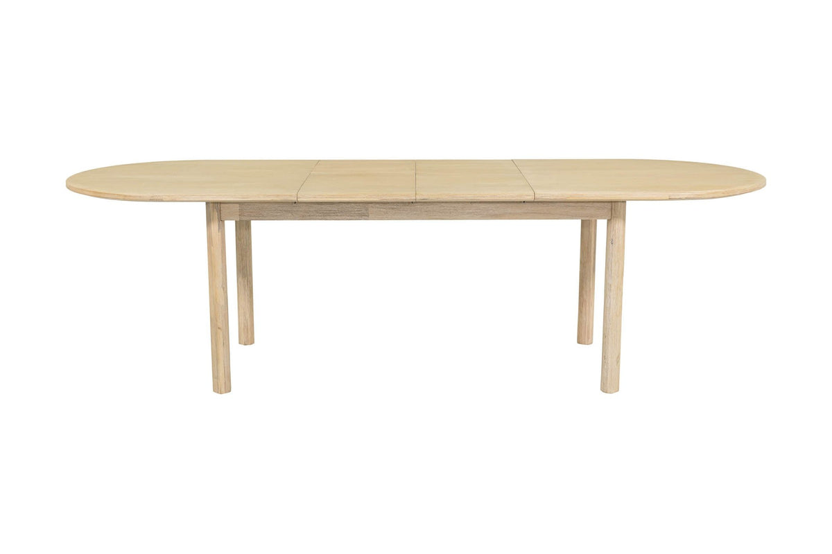 Ilaria dining table fully extended with both leaves, side view