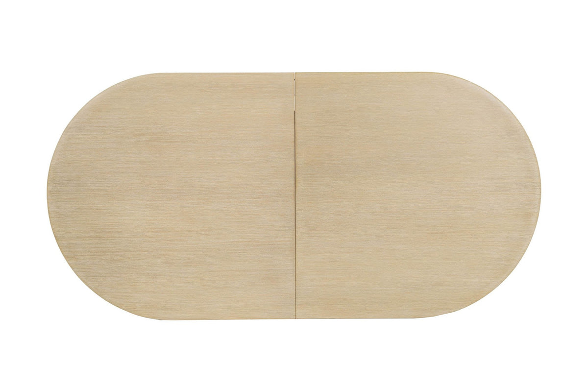 Top view of the Ilaria table's oval acacia top