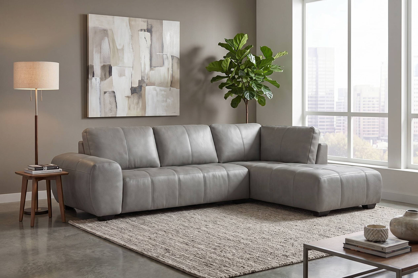 Evelina Leather Sectional Sofa