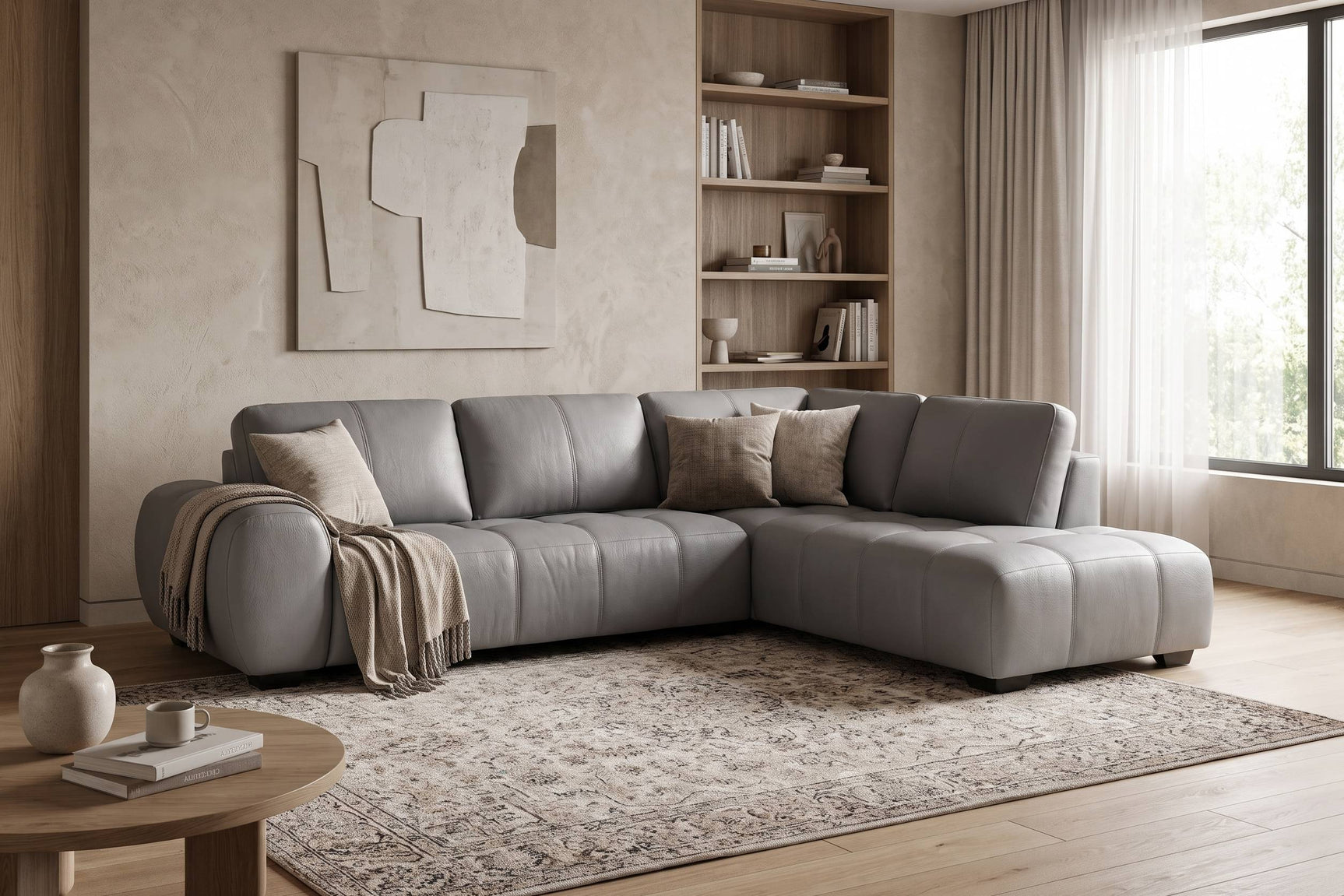 Evelina Leather Sectional Sofa