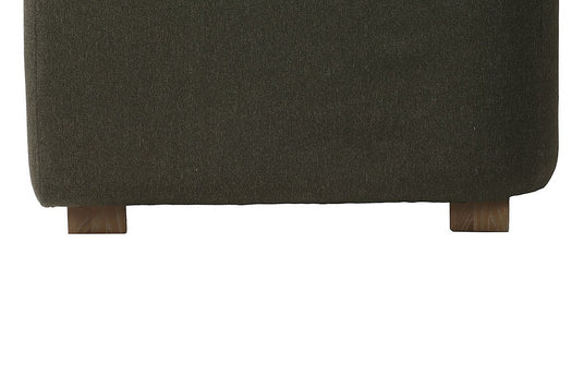 Isolde Moss Green Fabric Sofa with Rounded Arms - Grounded on Ash Wood