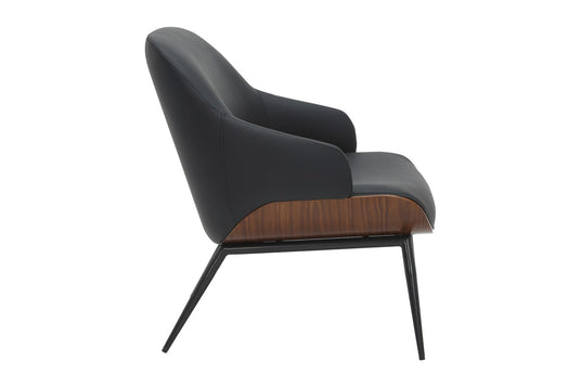 Iver Faux Leather and Bentwood Accent Chair - Shaped for Comfort