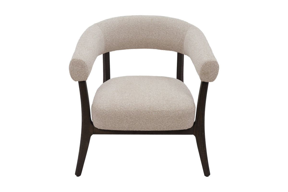 Jolie oat fabric accent chair, front view