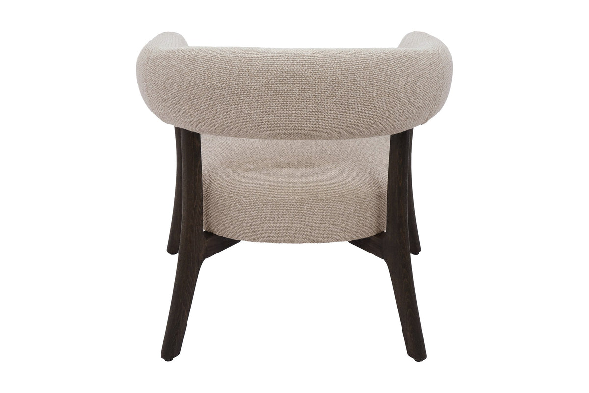 Back view of the Jolie oat fabric accent chair