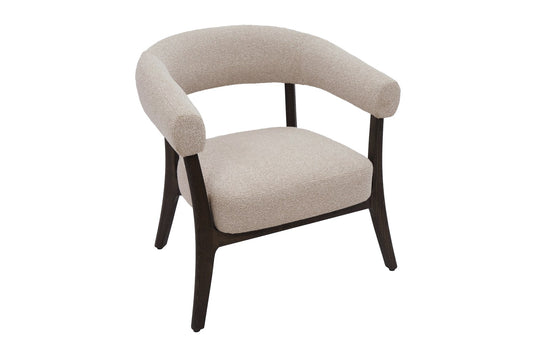 Jolie Textured Fabric Wraparound Accent Chair - A Curve That Holds You