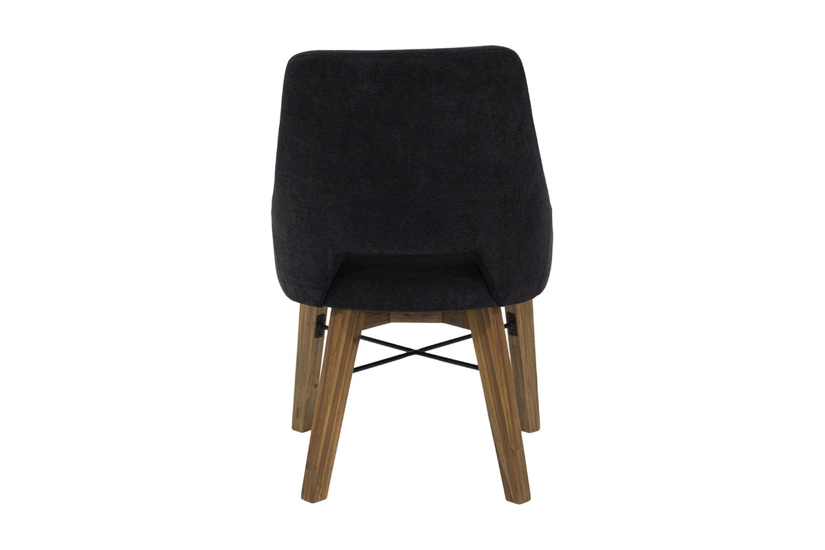 Keaton dining chair, back view with the metal crossbar