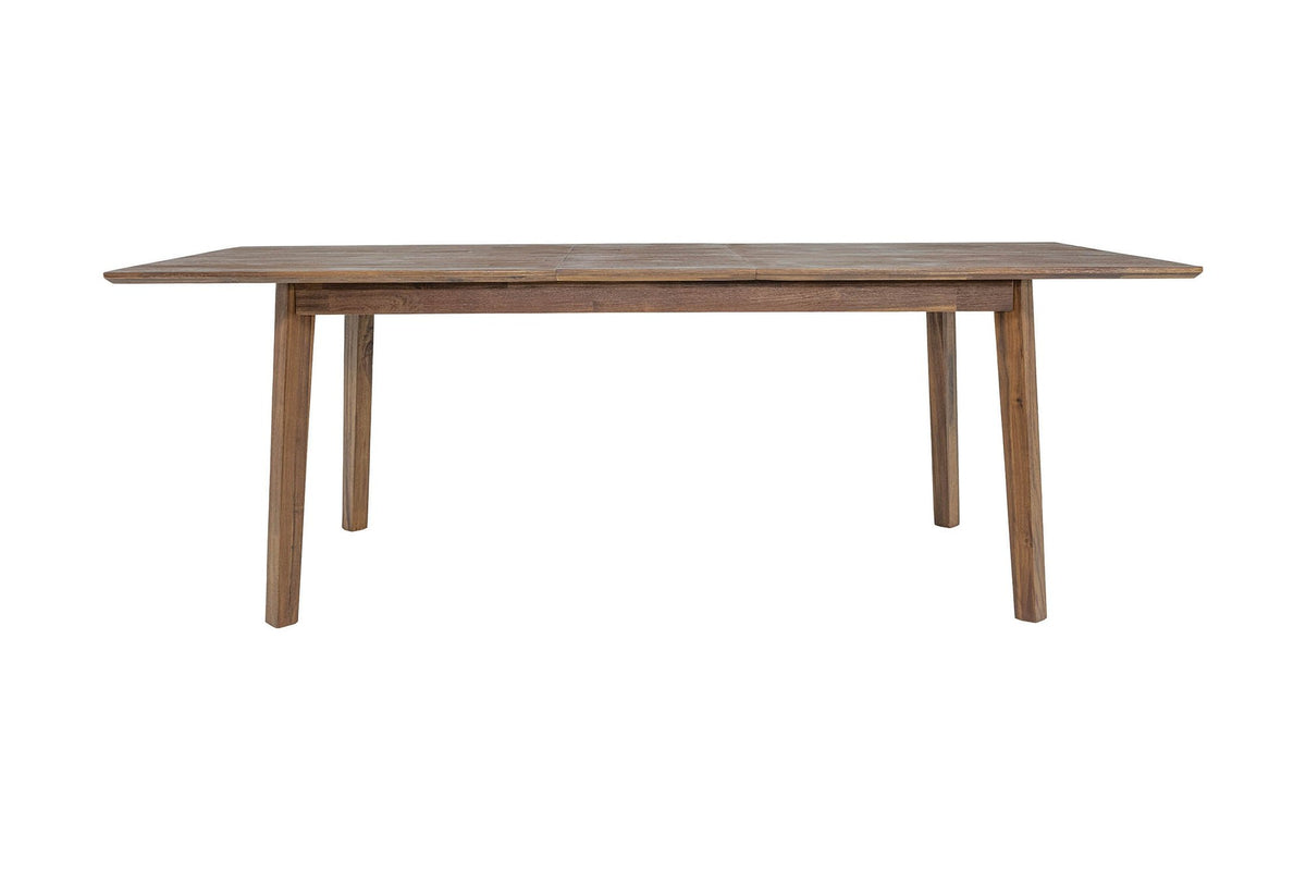 Keaton dining table at 86 in with one butterfly leaf in place, front view