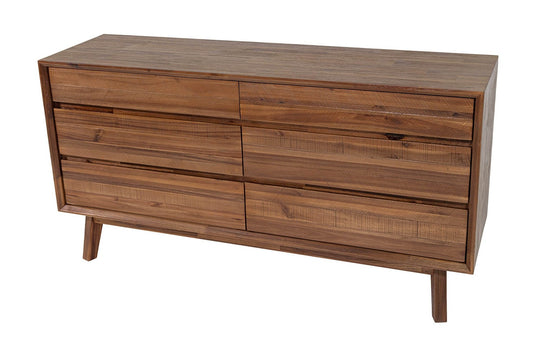Keaton Wood 6-Drawer Dresser - Mid-Century Lines