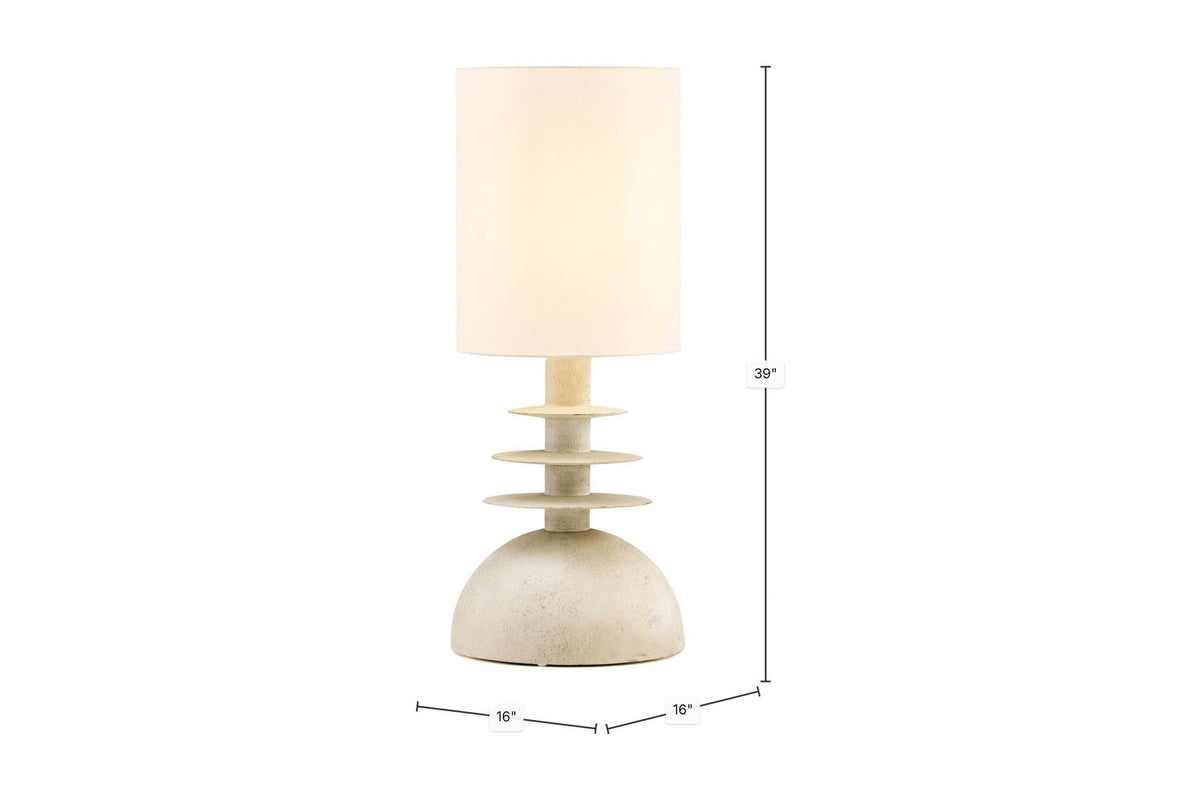 Kerensa table lamp dimensions: 16 in wide, 16 in deep, 39 in high