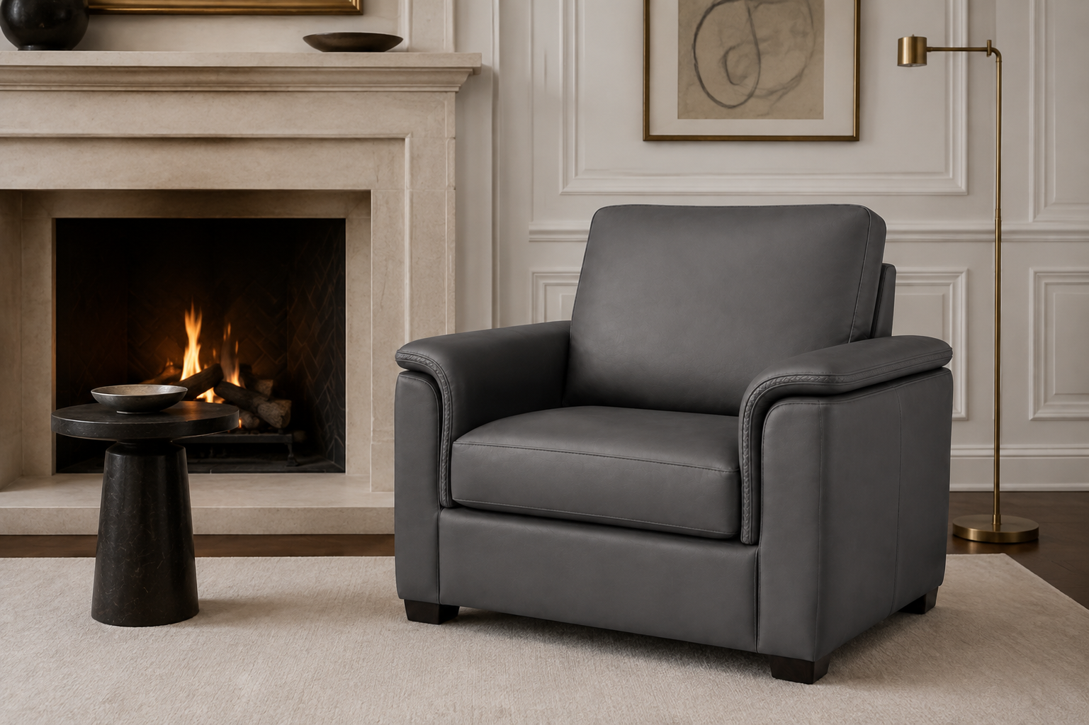 Valencia Laurent Leather Accent Chair
