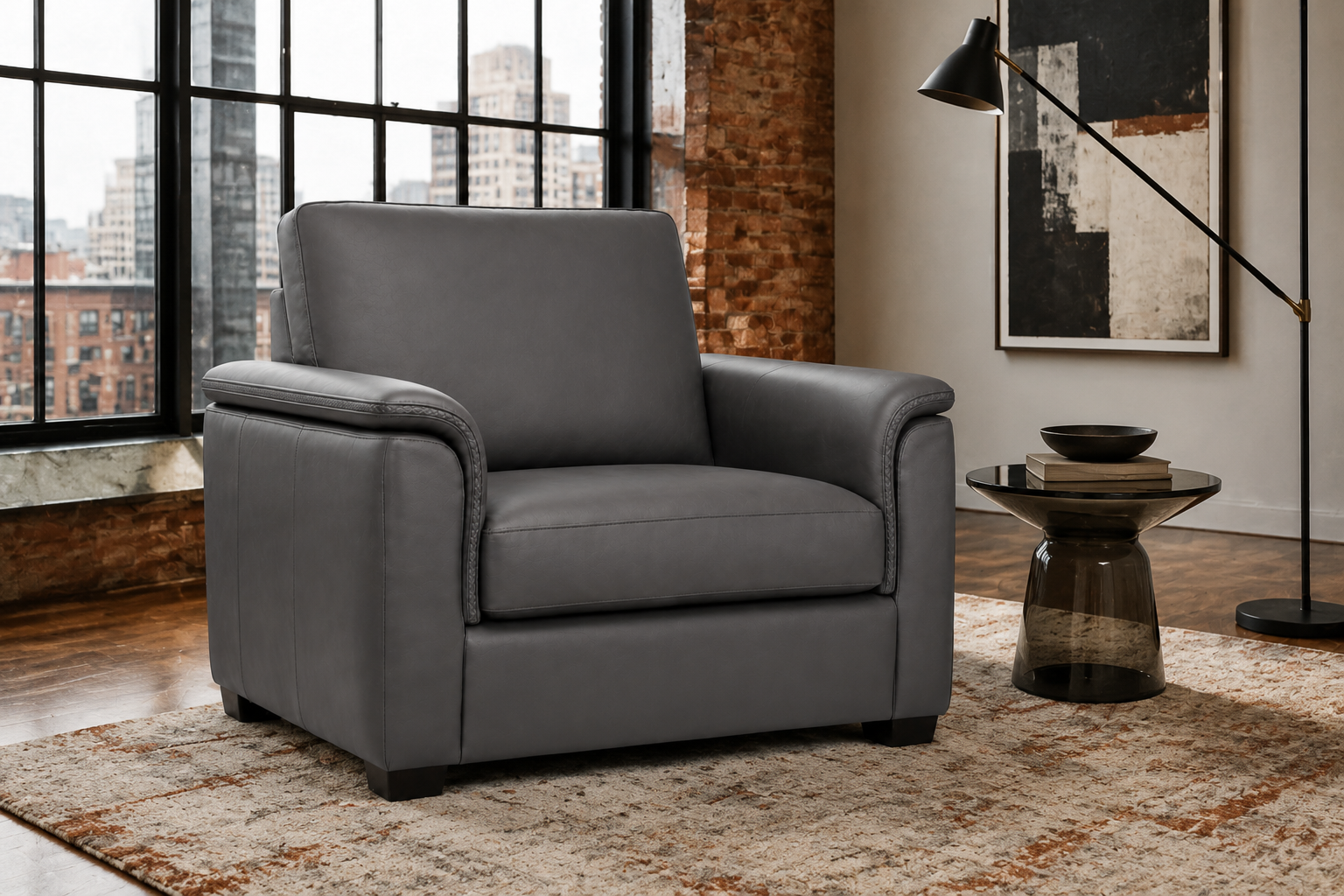 Valencia Laurent Leather Accent Chair