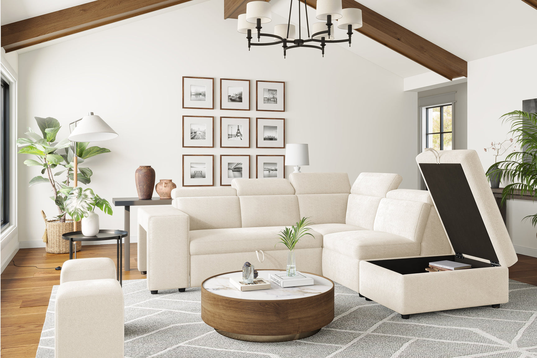 Finn Fabric Sectional Sofa Bed