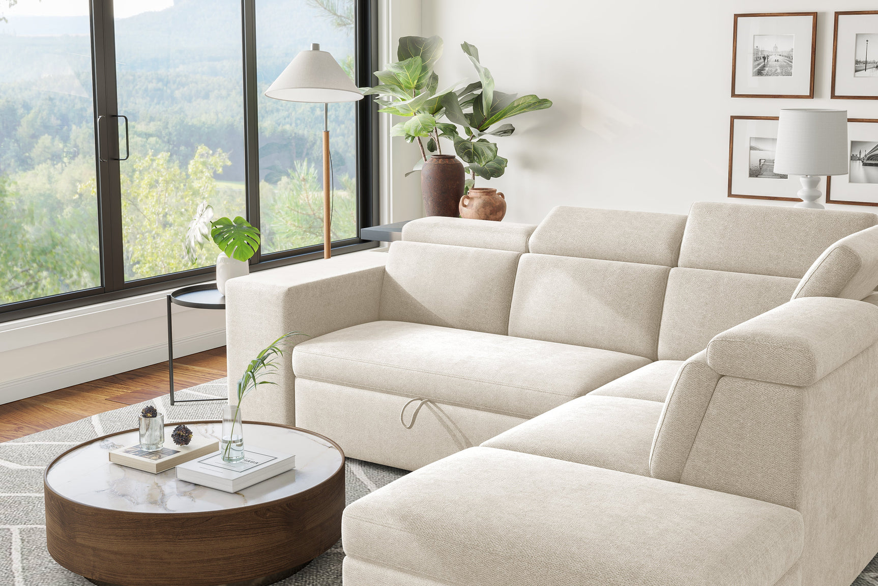 Finn Fabric Sectional Sofa Bed