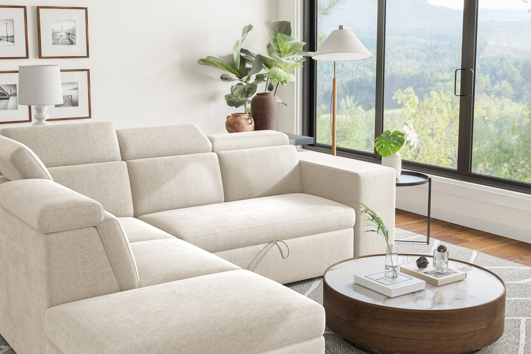 Finn Fabric Sectional Sofa Bed