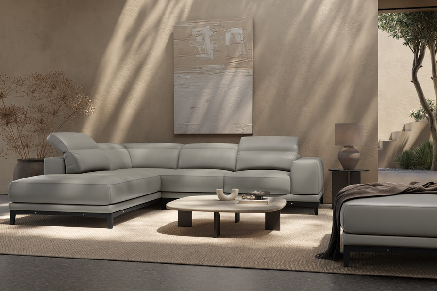 Valletta Leather Corner Sectional Sofa