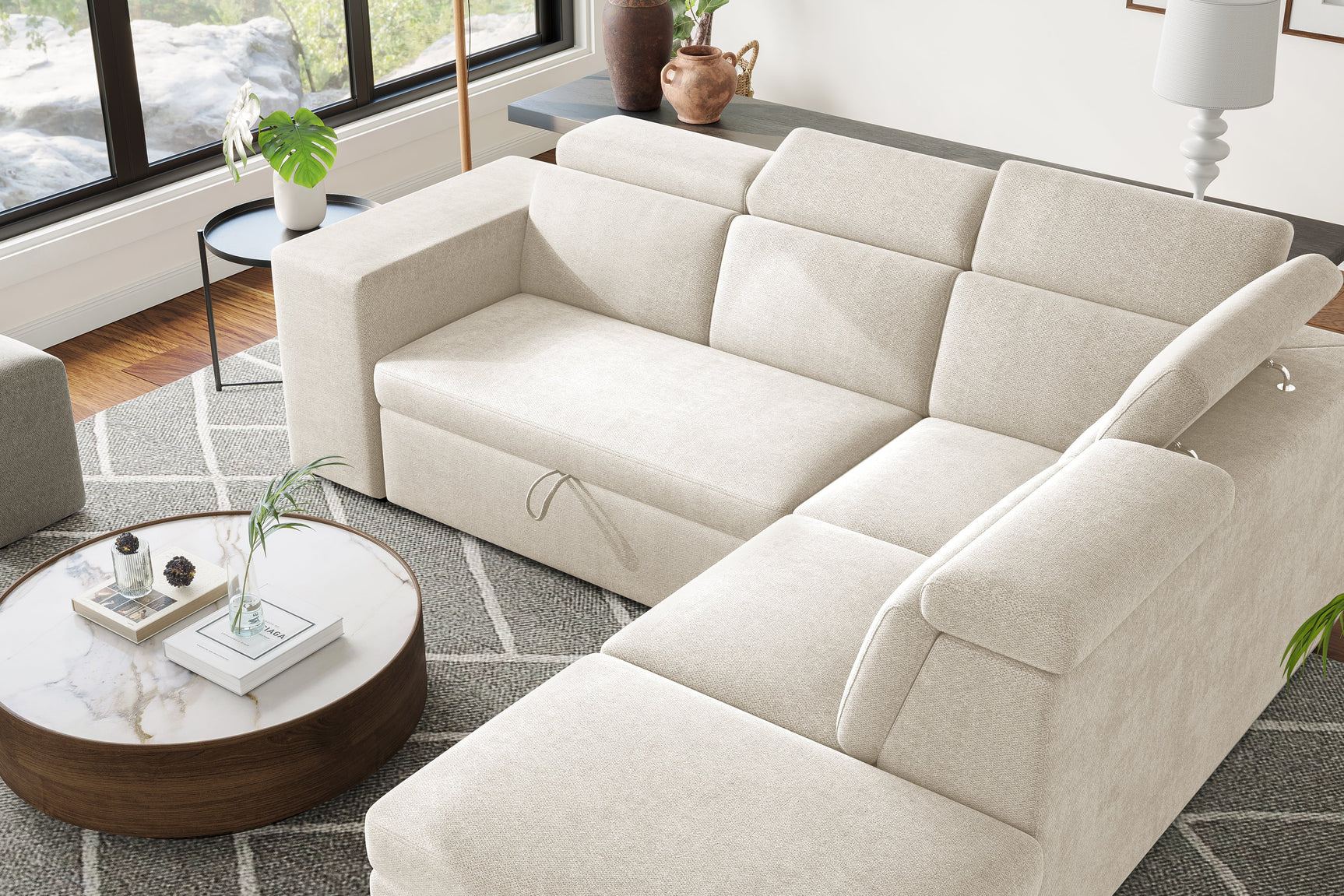Finn Fabric Sectional Sofa Bed