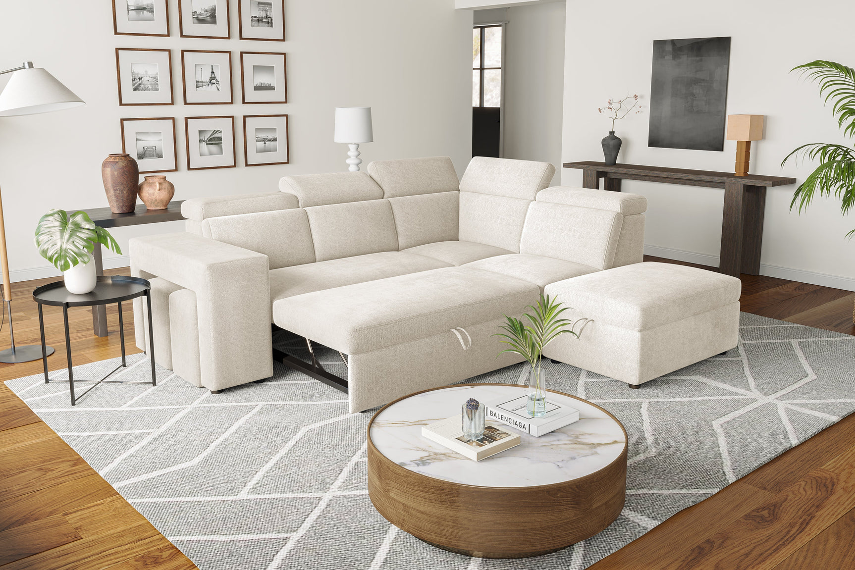 Finn Fabric Sectional Sofa Bed
