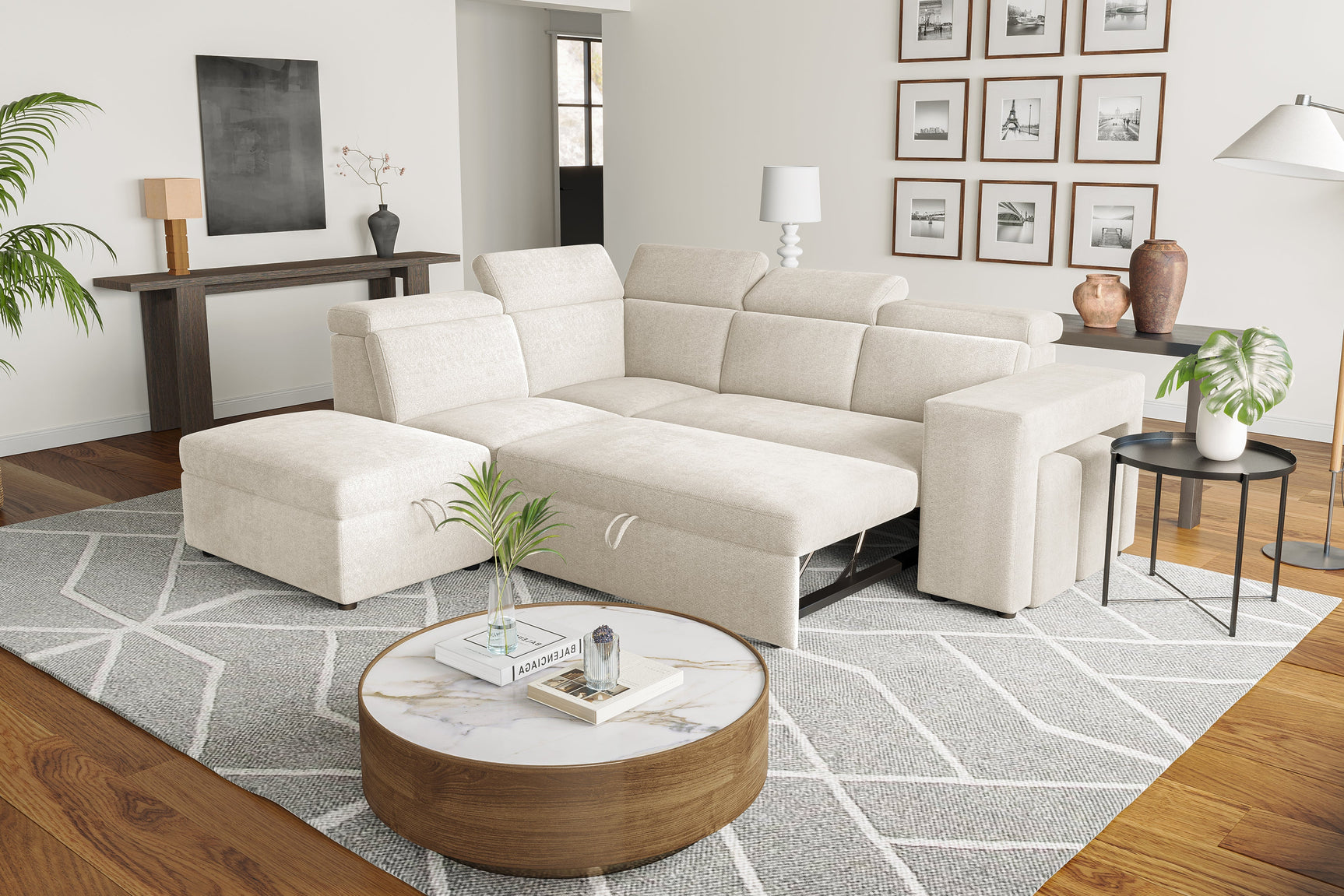Finn Fabric Sectional Sofa Bed