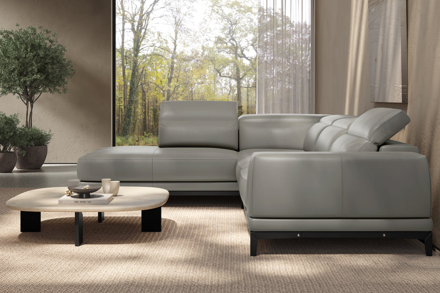 Valletta Leather Corner Sectional Sofa