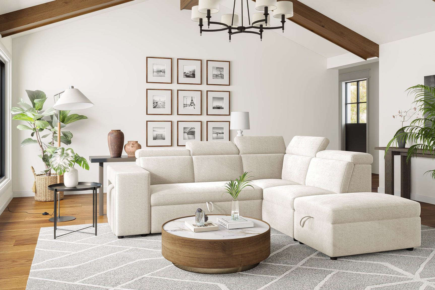 Finn Fabric Sectional Sofa Bed