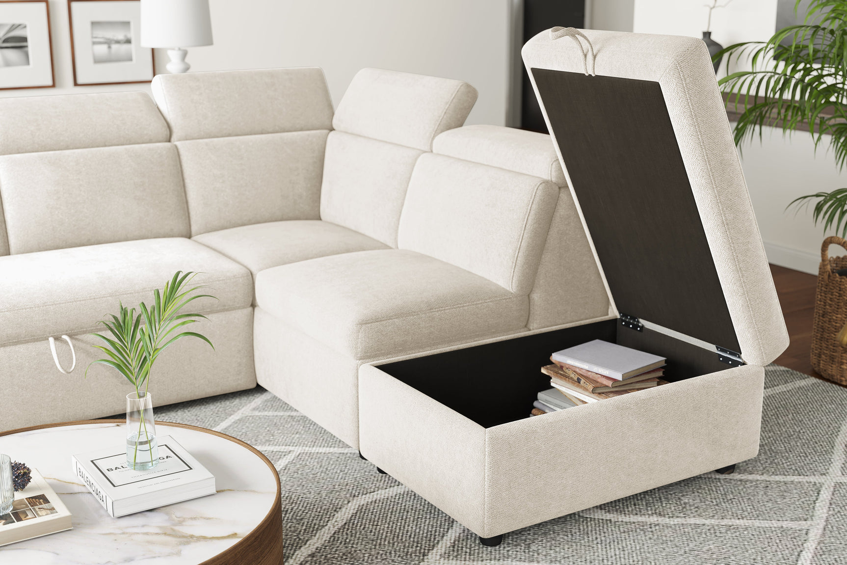 Finn Fabric Sectional Sofa Bed