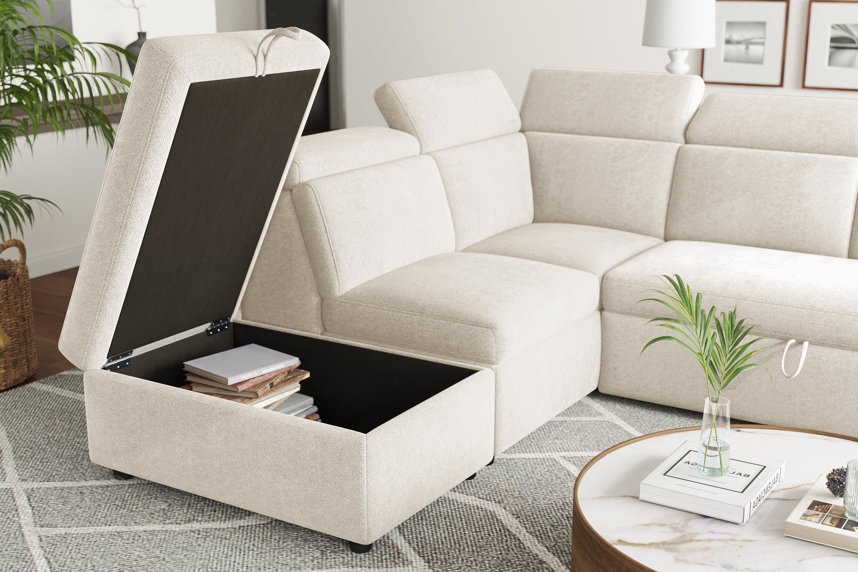 Finn Fabric Sectional Sofa Bed