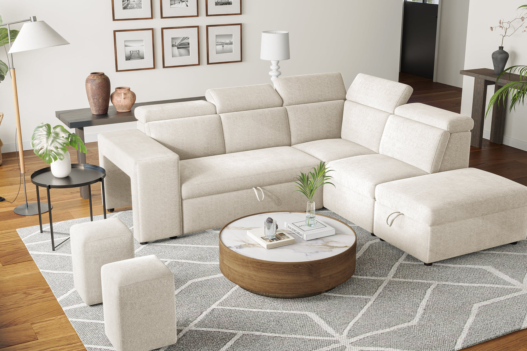 Finn Fabric Sectional Sofa Bed