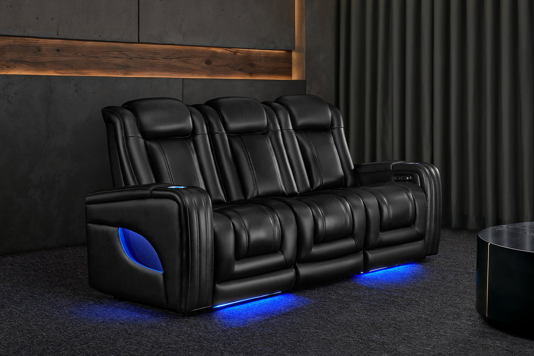 Cyber Immersive Sound Italian Leather Home Theater Console with Heat & Massage & Bass Shaker