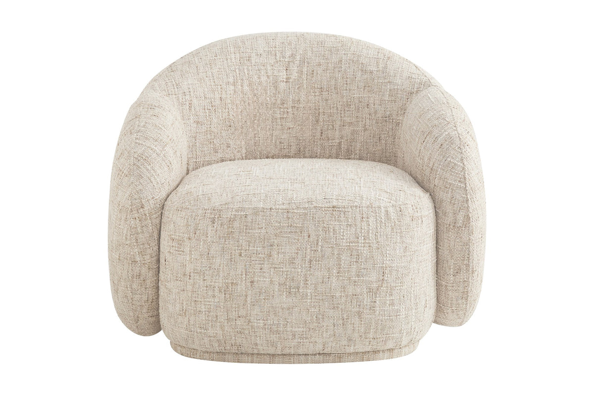 Lowell beige bucket accent chair, front view