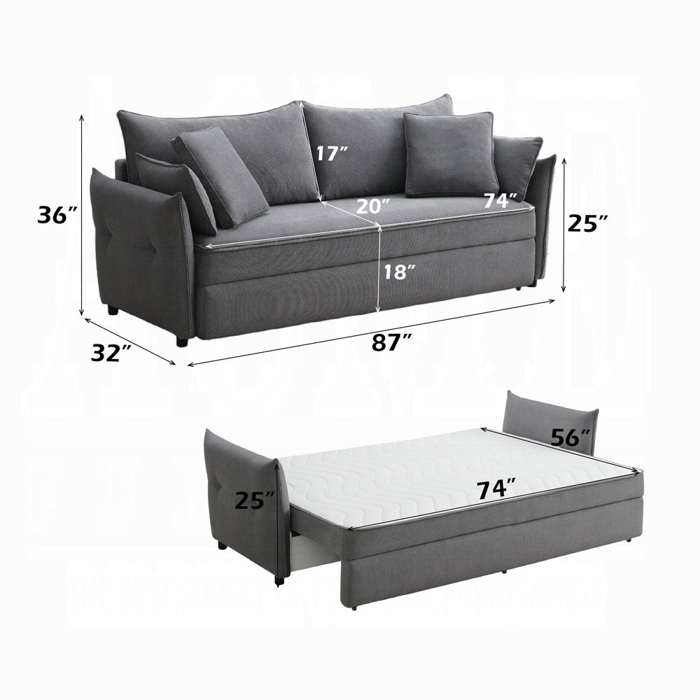 Cais Condo Size Sleeper Sofa w/Storage - Grey