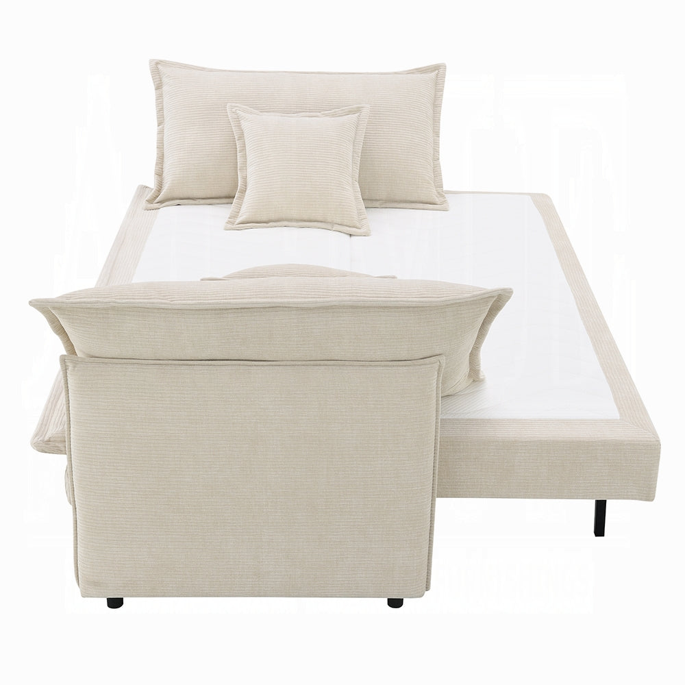 Faro Condo Size Sleeper Sofa w/Storage - Beige