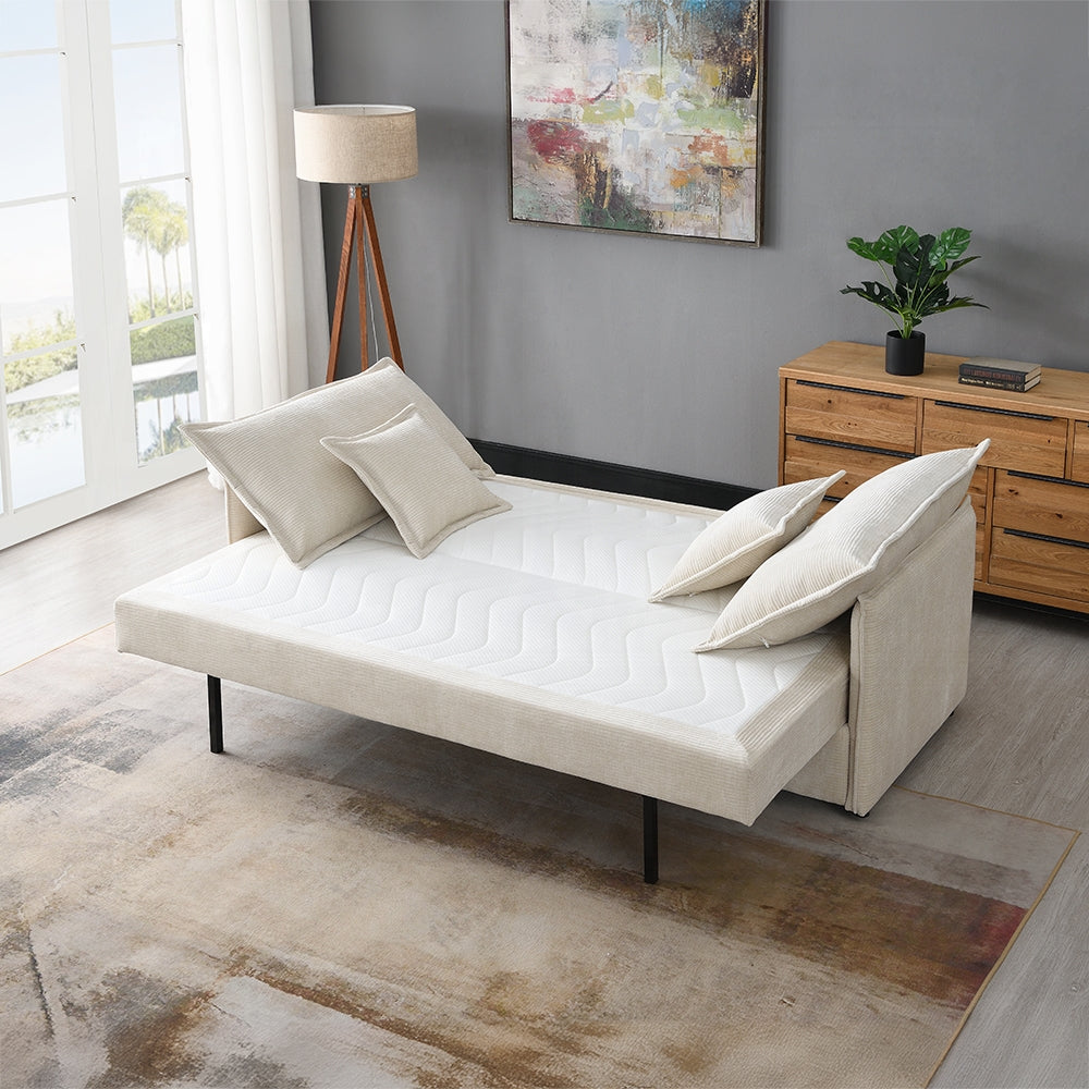 Faro Condo Size Sleeper Sofa w/Storage - Beige