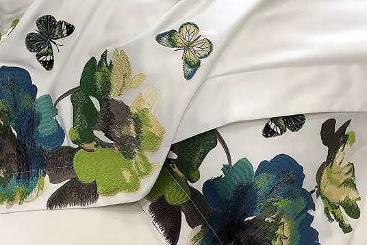 Printed and Embroidered Florals