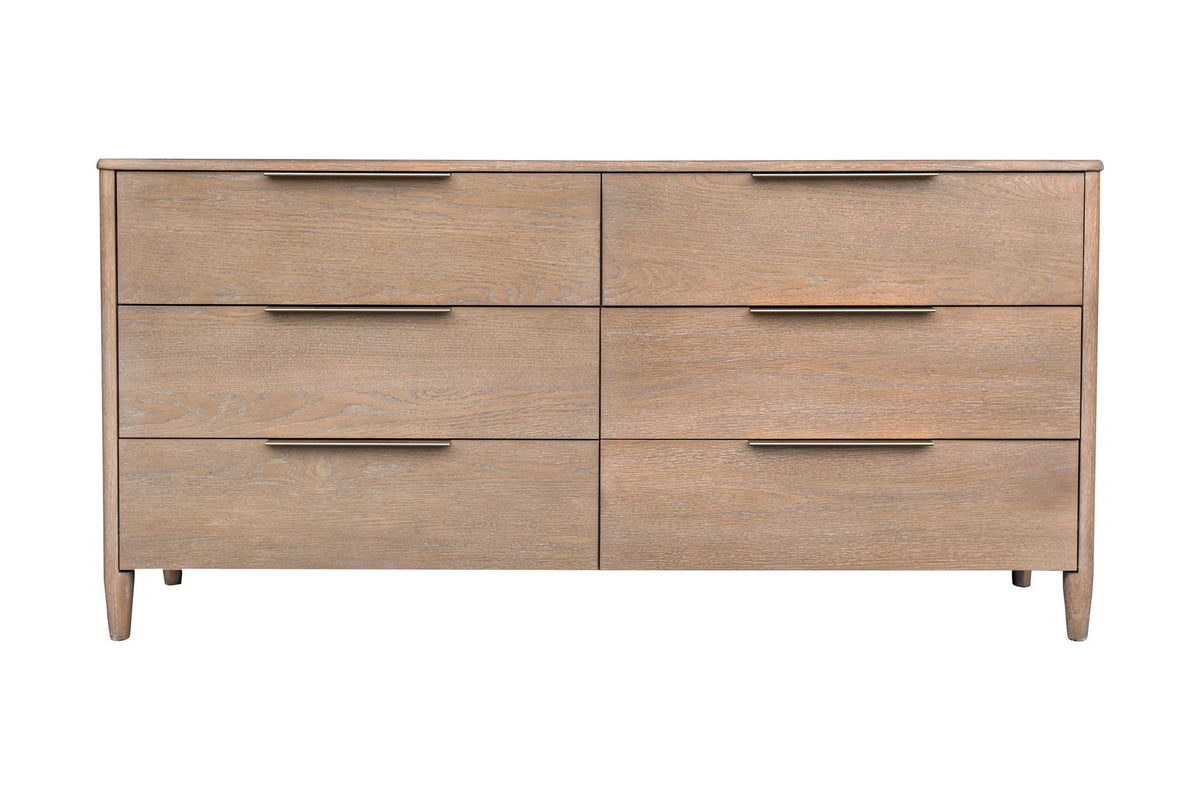Merritt oak dresser in Sand, front view