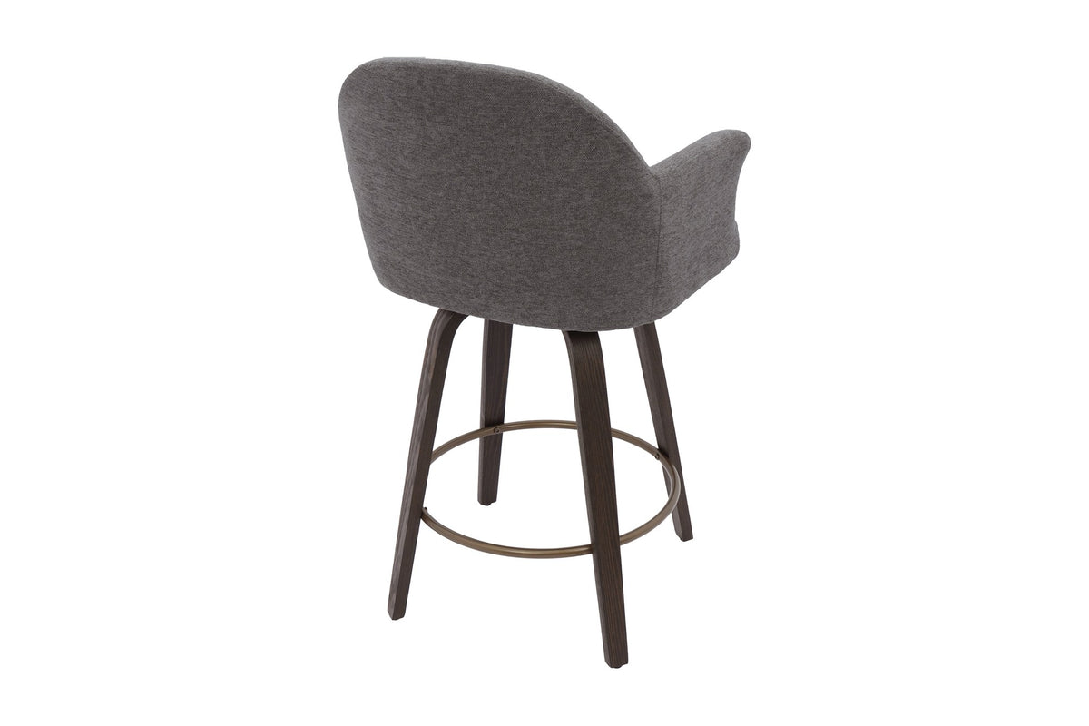Miles counter stool, rear three-quarter view of the bucket back