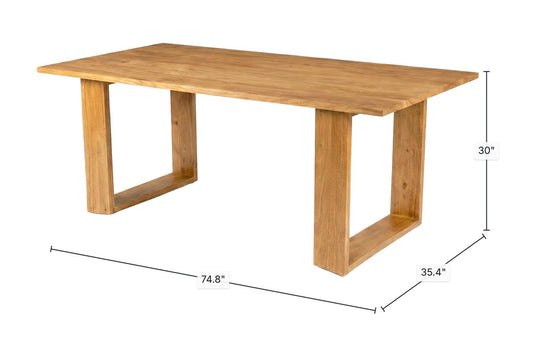 Mireille Solid Acacia Wood Dining Table - Sized for Everyday Dining