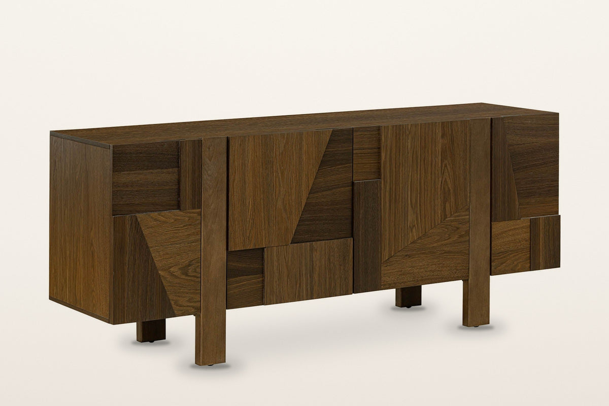 Mondavio patchwork oak sideboard in Smokey Chestnut