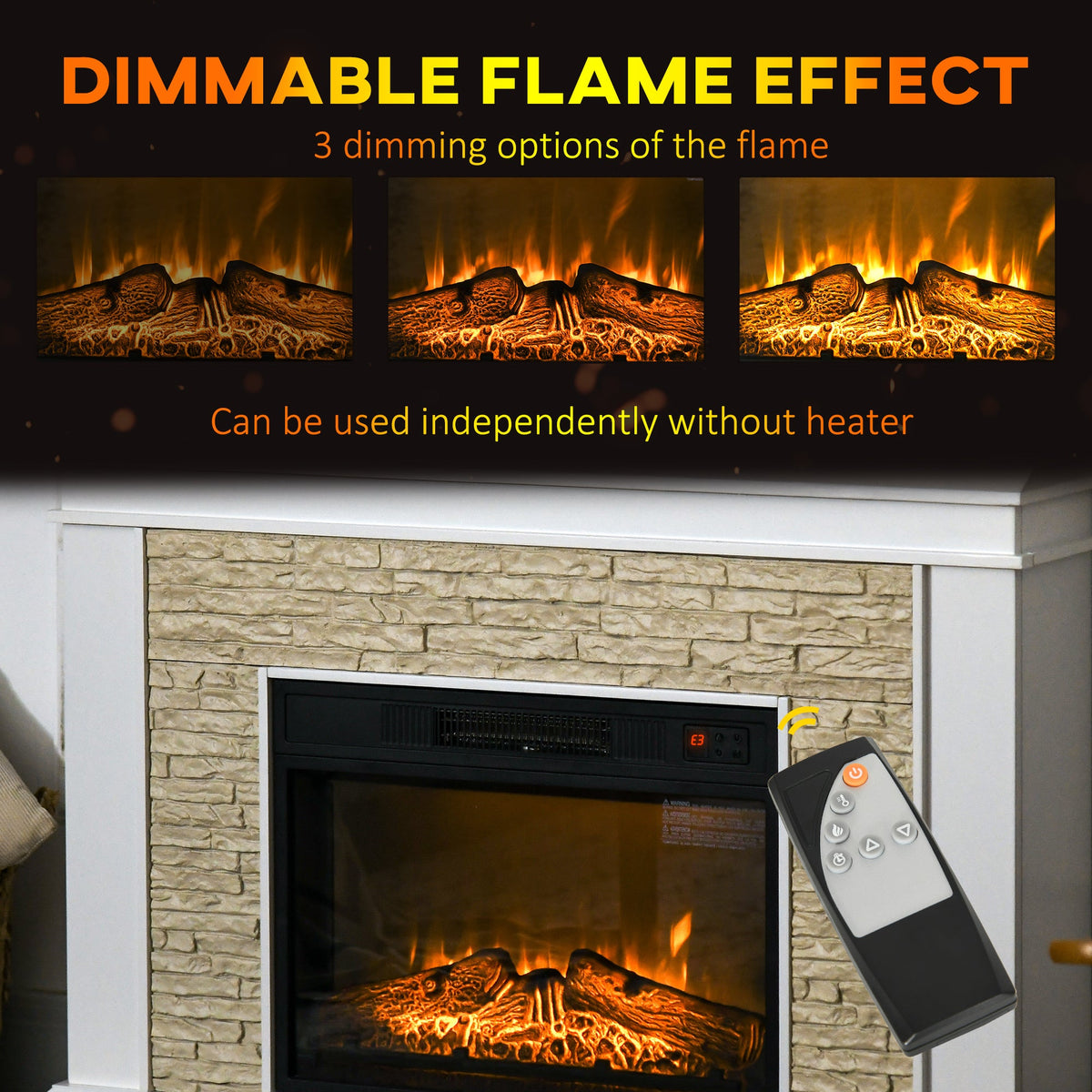 Archie 31.5" Electric Freestanding Fireplace with Mantel and Overheat Protection - White
