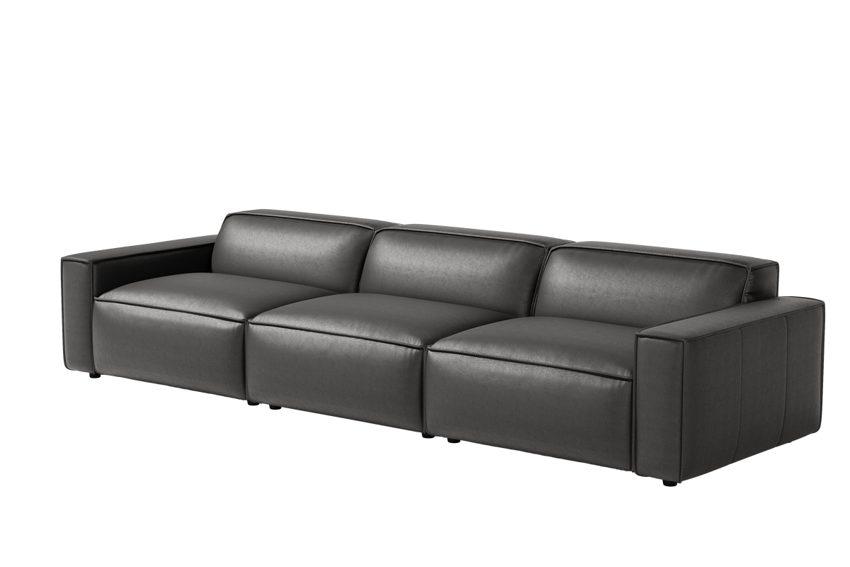 Valencia Nathan Full Aniline Leather Theater Lounge Modular Sofa with