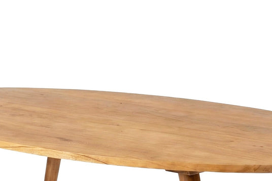 Nolan Solid Acacia Oval Dining Table - Warm Grain, Natural Finish