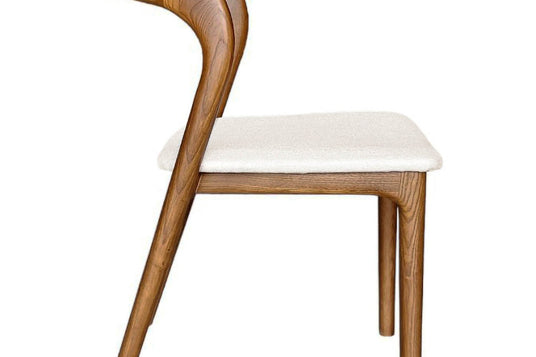Norwood Fabric and Solid Ash Dining Chair (Set of 2) - A Soft Seat in Cream
