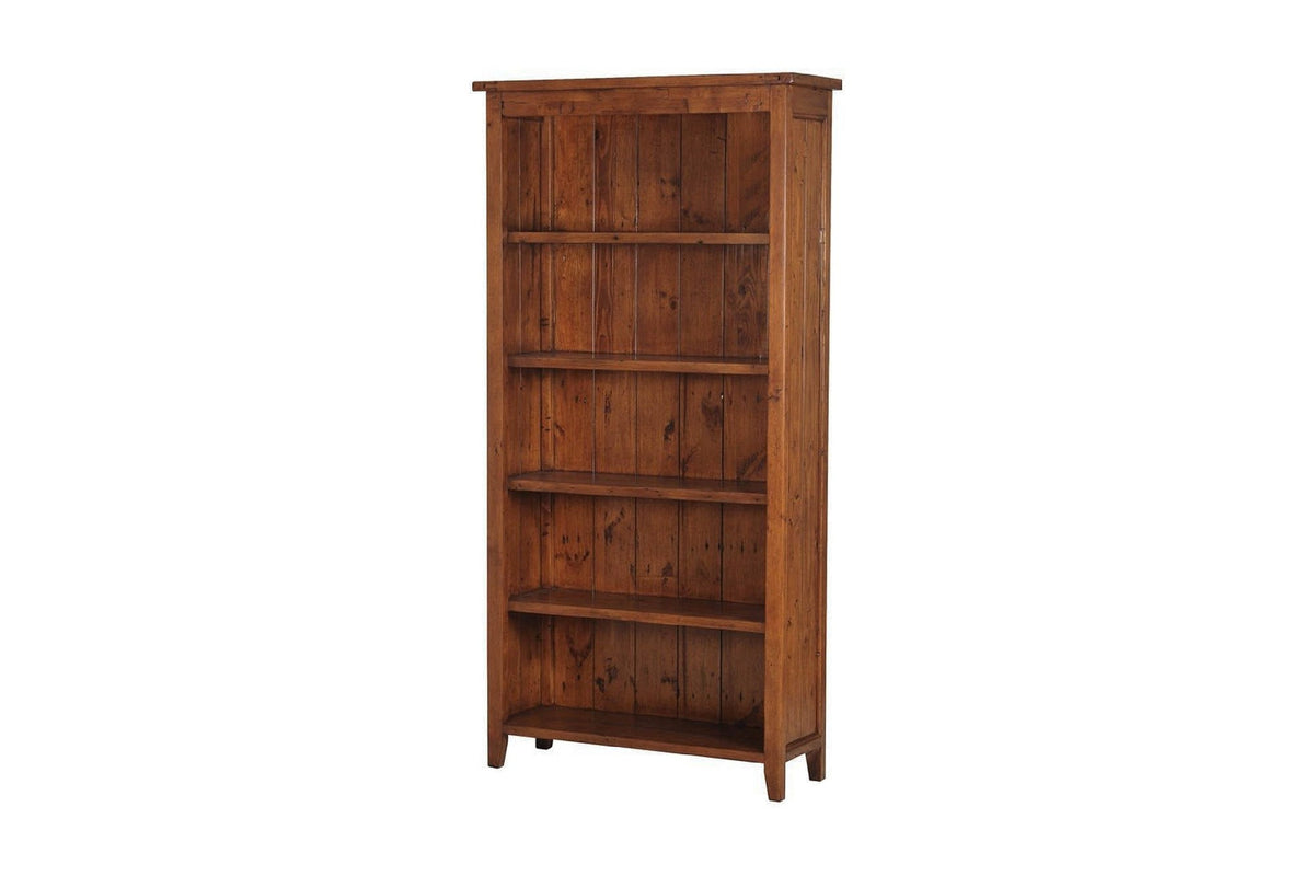 Novella reclaimed pine bookcase in African Dusk, three-quarter view