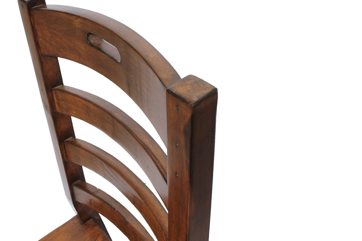 Close-up of the Novella top rail with its cut-out hand hole and shaped slats