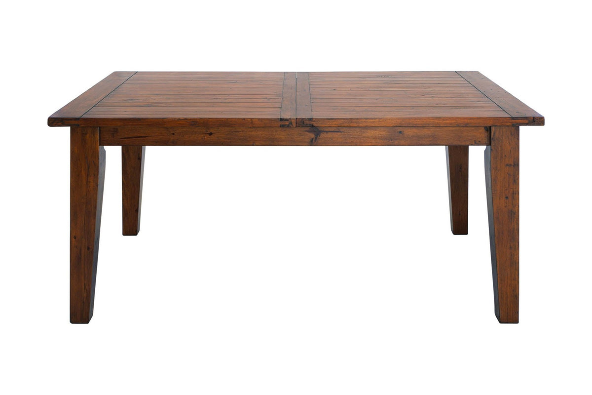 Novella reclaimed pine dining table closed at 72 in, front view