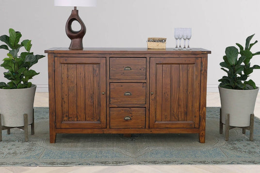 Novella Reclaimed Pine Sideboard with Drawers - At Home in the Living Room