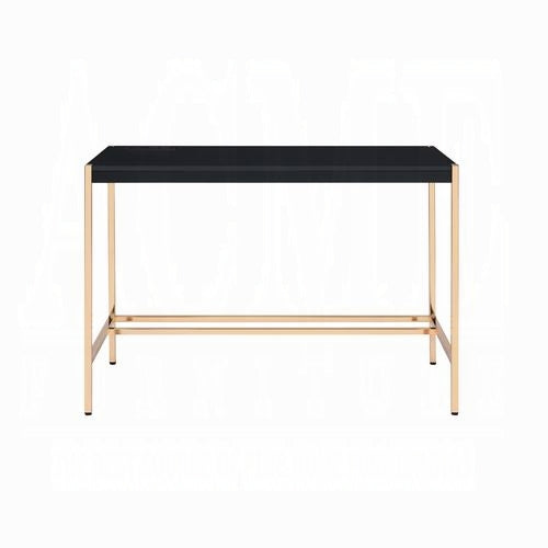 Lunar Elegant Multi-Purpose Desk w/USB Port - Black/Gold