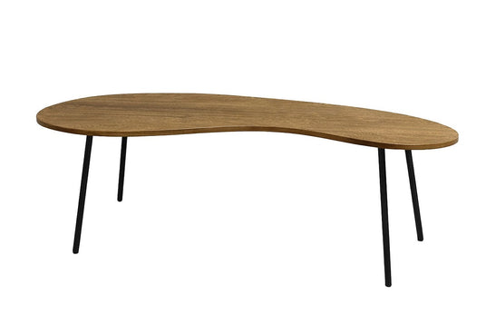 Ottilie Mango Wood Kidney Coffee Table with Iron Legs - A Curve That Softens the Room