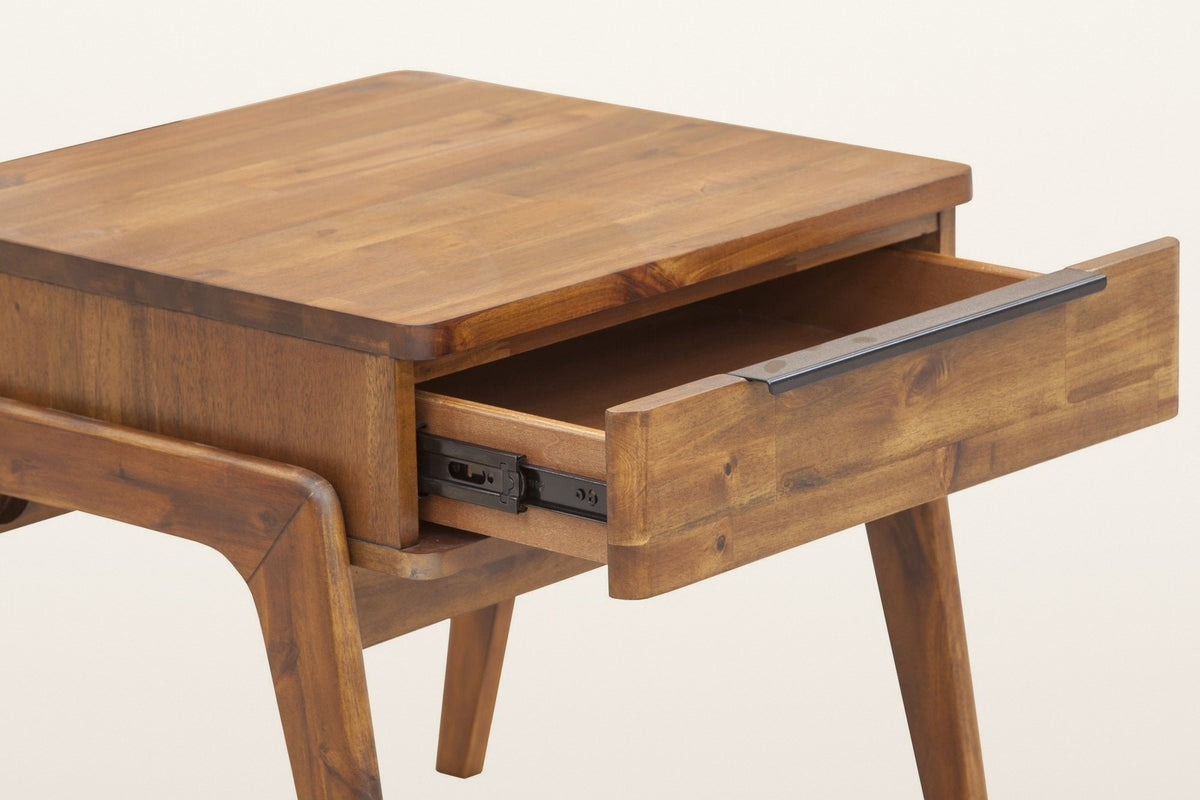 Close-up of the Pescasseroli drawer pulled out on its ball-bearing slide